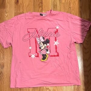 H&M Divided Disney Minnie Mouse Graphic Tee in Bubble Gum Pink